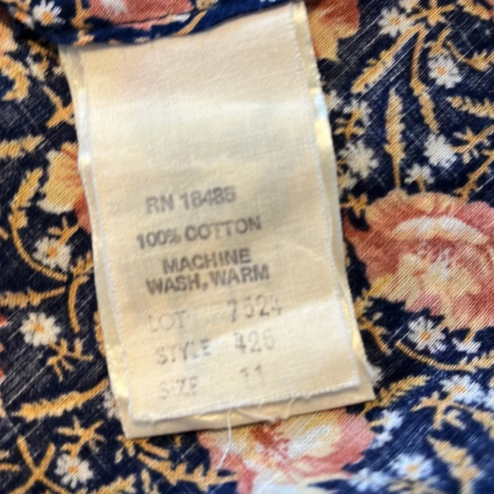 vintage 70s Jodi T of California floral maxi w/lace neckline - Picture 6 of 7